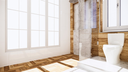 Zen design toilet tiles wall and floor - japanese style. 3D rendering