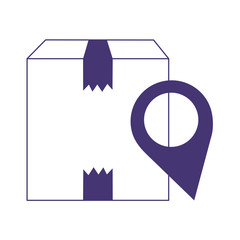 delivery cardboard box pointer location isolated icon design line style