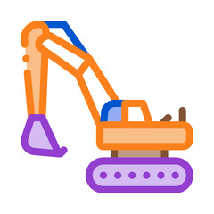 excavator icon vector. excavator sign. color symbol illustration