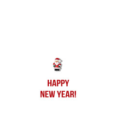 Santa Claus, Happy New Year card.   New Year minimal background 