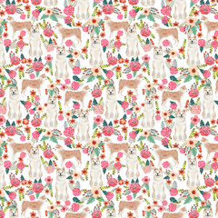 Akita Inu Dog Pattern Fabric