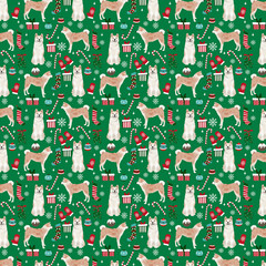 Akita Inu Dog Pattern Fabric
