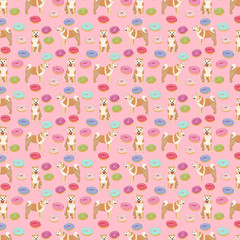 Akita Inu Dog Pattern Fabric