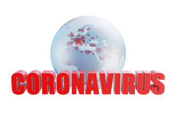 Covid-19 Coronavirus pandemic concept, 3d rendering
