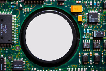 
circuit board details chips and microcircuits