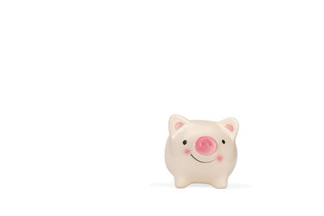 Piggy bank with clipping path on white background, Saving concepts