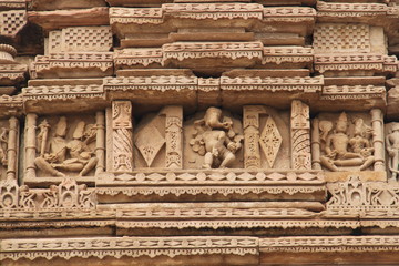 Details and Decoration of the Sas Bahu Ka Mandir Temple, Gwalior, India