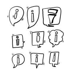 hand drawn doodle information sign icon illustration vector © devitaayu
