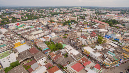 Naklejka premium city view from drone