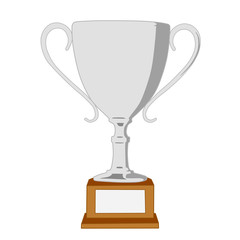 Isolated Silver Trophy Cup Illustration