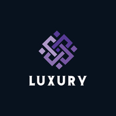 Luxury logo design vector template with Modern Geometric Line icon Concept style for Company.