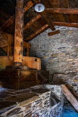 Fototapeta na wymiar Old flour mill in Canillo village, Andorra.