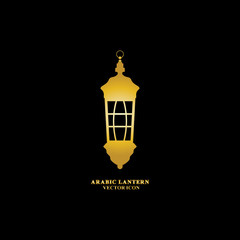 Arabic lantern flat icons set. Ramadan lantern sign for mobile application. Muslim decoration symbol. Eastern traditional culture vector illustration isolated on Black background.