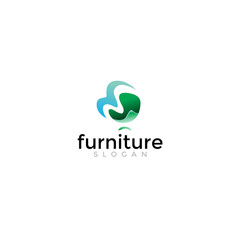 luxury furniture, interior, decoration logo template design
