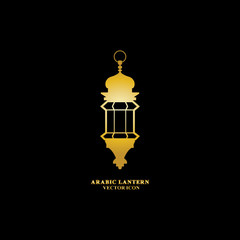 Arabic lantern flat icons set. Ramadan lantern sign for mobile application. Muslim decoration symbol. Eastern traditional culture vector illustration isolated on Black background.