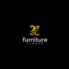Fototapeta na wymiar luxury furniture, interior, decoration logo template design