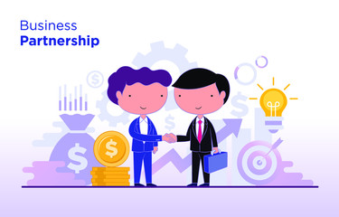 Business concept of investment.Business productivity return on investment, marketing and analysis,Business cooperation.Vector illustration.