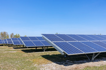 Solar panels of photovoltaic power station / solar park for the supply of electricity