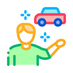 machine seller icon vector. machine seller sign. color symbol illustration