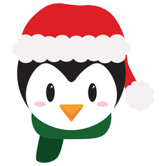 Vector cartoon cute penguin isolated