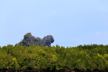 Khao Ma ju that looks beautiful at Phang Nga bay Andaman sea ,southern Thailand
