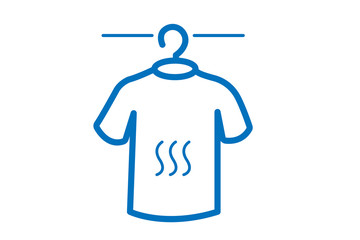 T-shirt dry icon vector isolated blue version