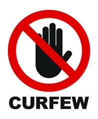 CURFEW sign vector design. icon vector illustration. 
