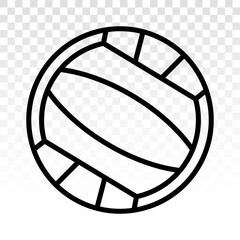 Beach volleyball ball vector line art icons on a transparent background.