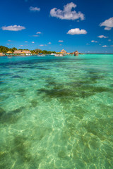 Laguna de Bacalar is also known as the Lagoon of Seven Colors, in Bacalar, Mexico.