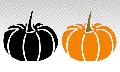 Pumpkins vector flat icon on transparent background.