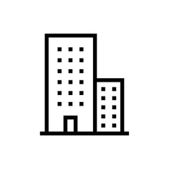 Skyscraper line icon, logo isolated on white background