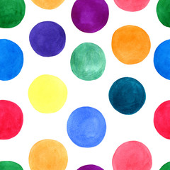 watercolor seamless pattern with colorful circles