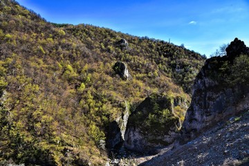 HDR outdoor landscape photography of rocky mountain