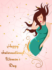 easy to edit vector illustration of beautiful woman for Happy International Women's Day greetings Background