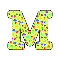 Alphabet letter with spring related pattern
