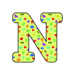 Alphabet letter with spring related pattern