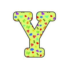 Alphabet letter with spring related pattern