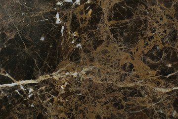 Plakat The texture of natural dark brown marble with light veins is called Emperador Dark.