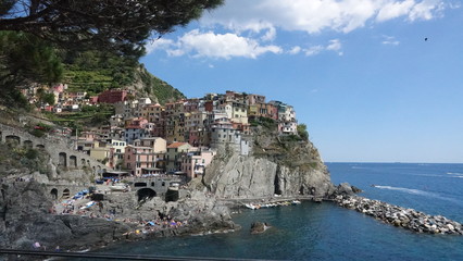 Fototapeta na wymiar Cinque Terre, Italy, Sea and old buildings