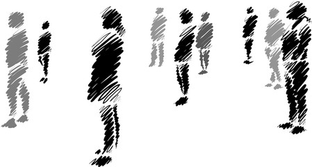 social distancing people concept vector illustration