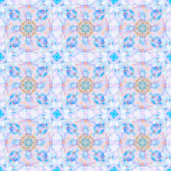 Seamless esoteric pattern, symmetrical texture, abstract crystals and aura background