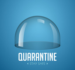 Quarantine concept - empty glass dome as isolation concept - stay at home safe - obrazy, fototapety, plakaty
