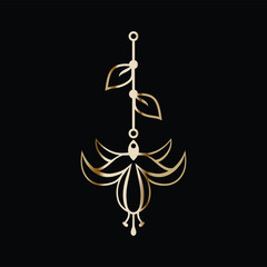 Earring Design. Cutout jewellery with leaves and flower. Template is suitable for creating fashion and charm women jewellery: earrings, necklace, bracelet or interior decor.