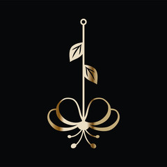 Earring Design. Cutout jewellery with leaves and flower. Template is suitable for creating fashion and charm women jewellery: earrings, necklace, bracelet or interior decor.