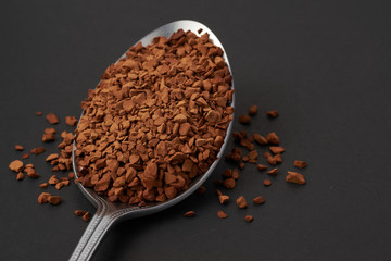 a beautiful close up ground coffee