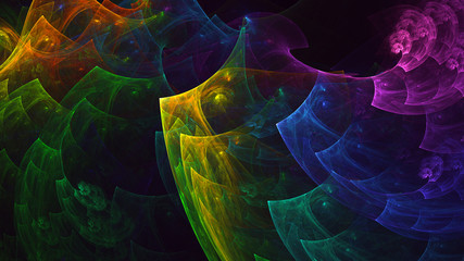 3D rendering abstract fractal light background