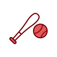 baseball ball and bat icon vector design template