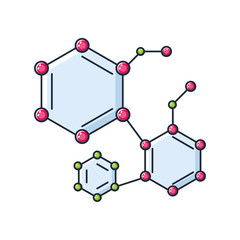 molecule connection on white background