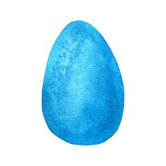 Naklejka premium blue watercolor egg isolated on white, vector