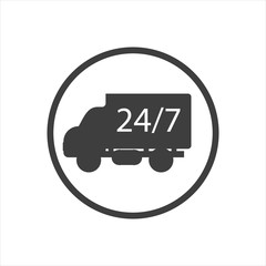 Delivery Truck icon on white background. Vector illustration.